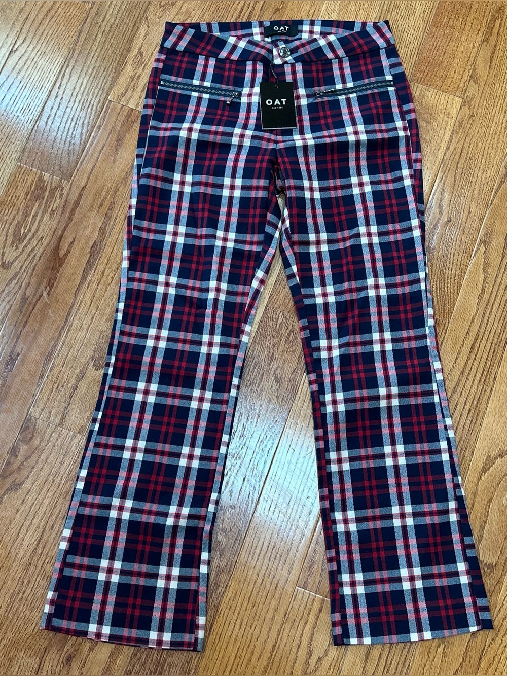 OAT New York Women’s Plaid Trouser Pants Red/White/Blue Size 24